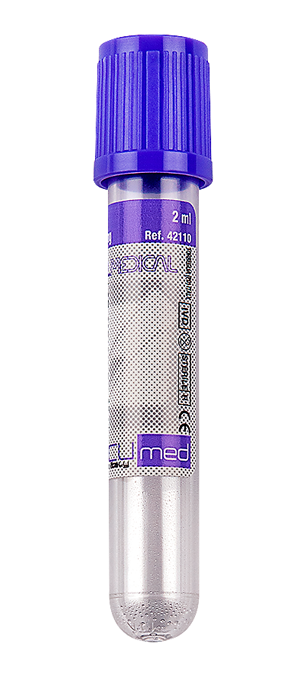 Provetta K2 EDTA utilizzata per la raccolta del campione di sangue periferico nel test di Eurofins Genoma.