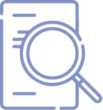 Illustrazione di un documento con una lente di ingrandimento, che simboleggia il portfolio di analisi eseguite da Eurofins Genoma.